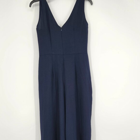 Vince Camuto Womens Island Oasis Tie Front Wide Leg Jumpsuit Classic Navy XS NWT - Picture 3 of 6